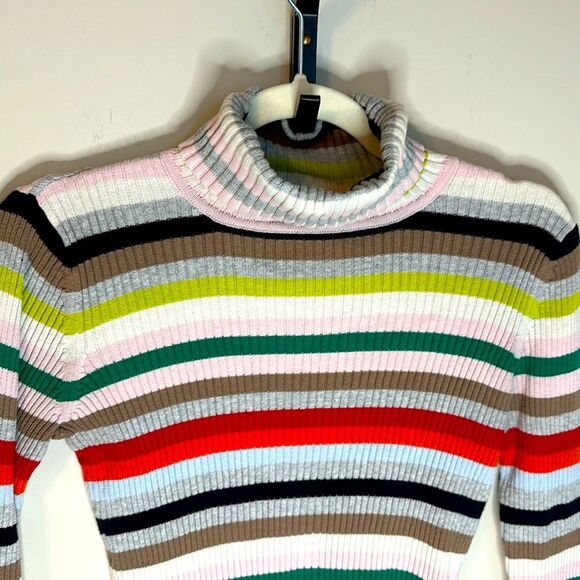 Vintage Y2K St.John’s Bay Vibrant Colors Turtle Neck Sweater Petite Small - Picture 4 of 6